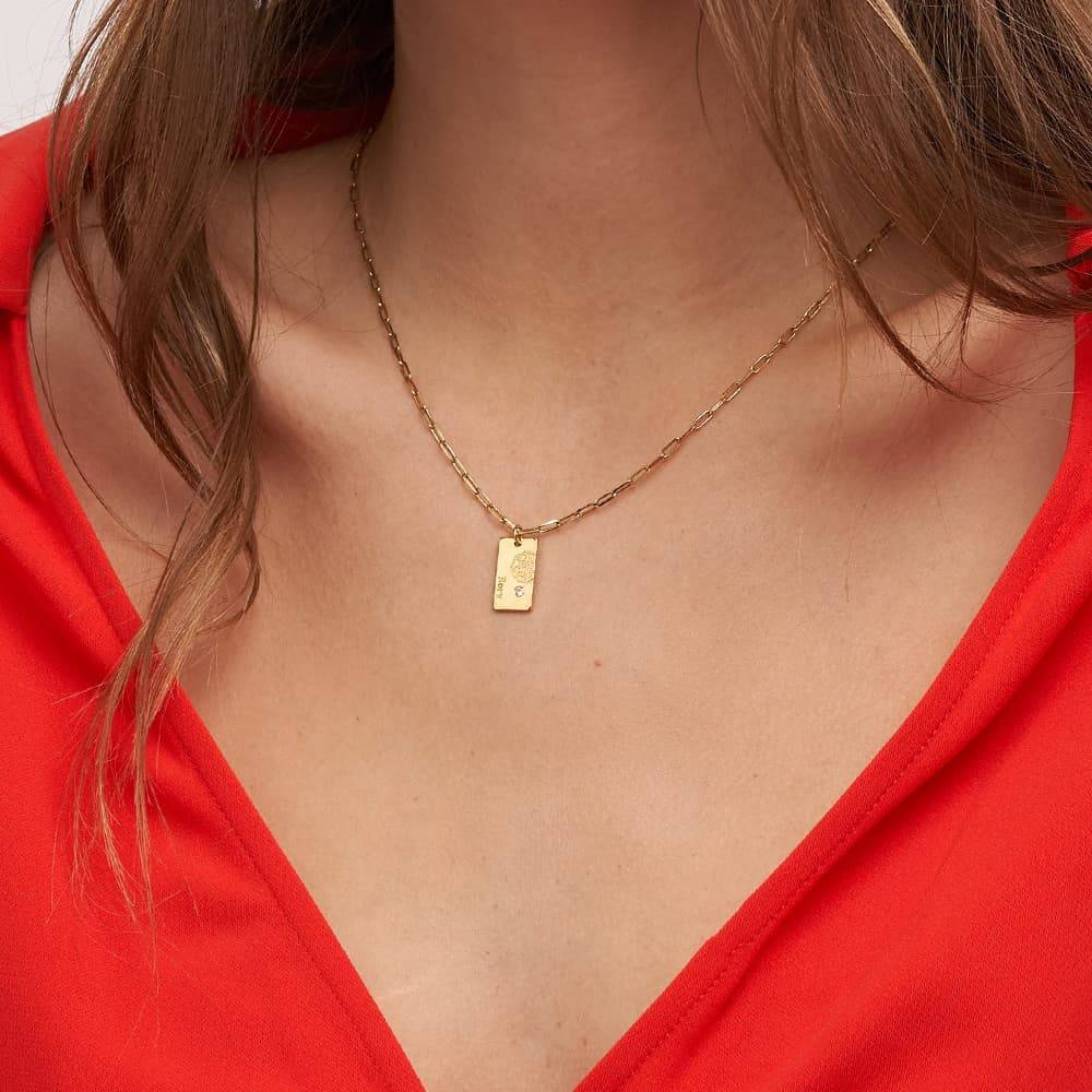 Blossom Birth Flower & Stone Link Necklace in Gold Plating