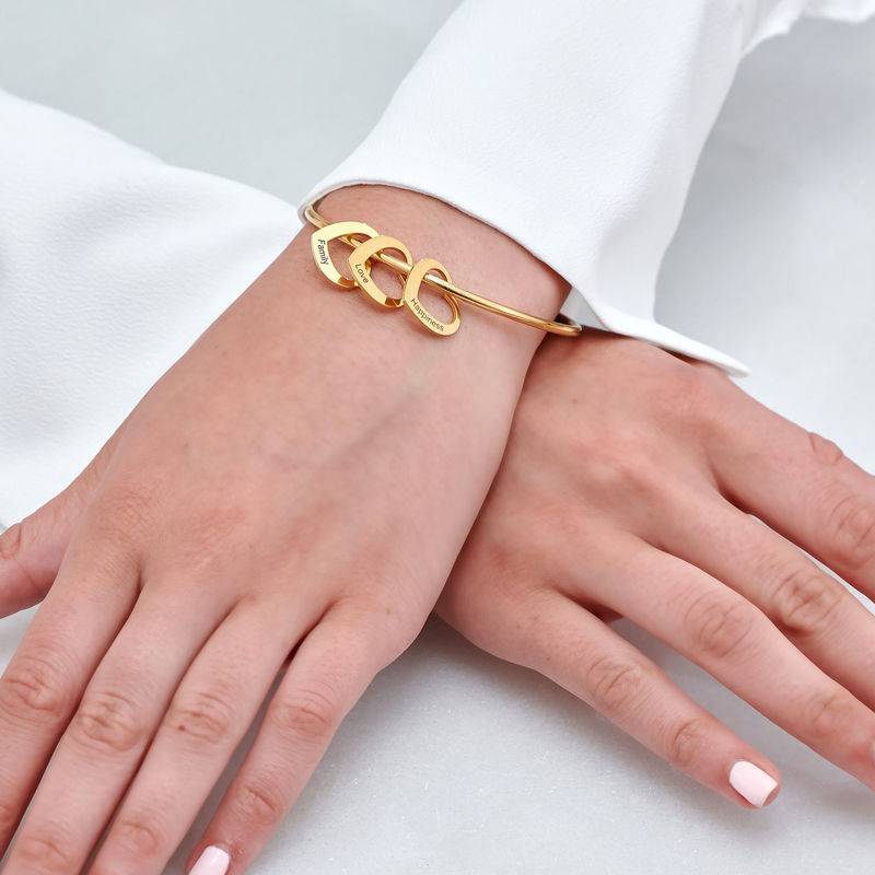 Chelsea Bangle with Heart Pendants in Gold Vermeil