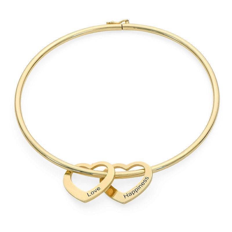 Chelsea Bangle with Heart Pendants in Gold Vermeil
