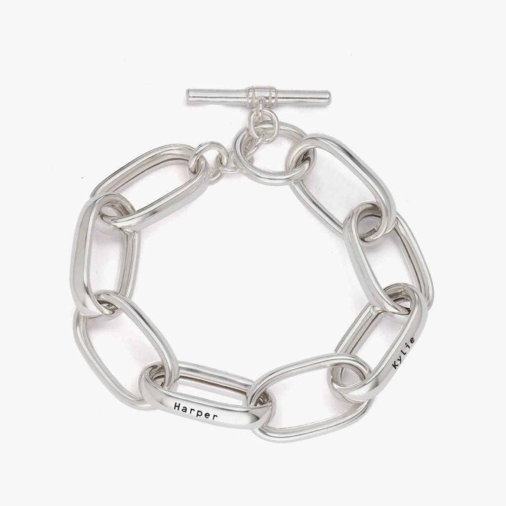 Chunky Paperclip Bracelet With Engraving in Sterling Silver