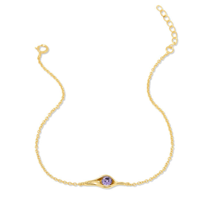 Custom Birthstone Pea in a Pod Bracelet in Gold Vermeil