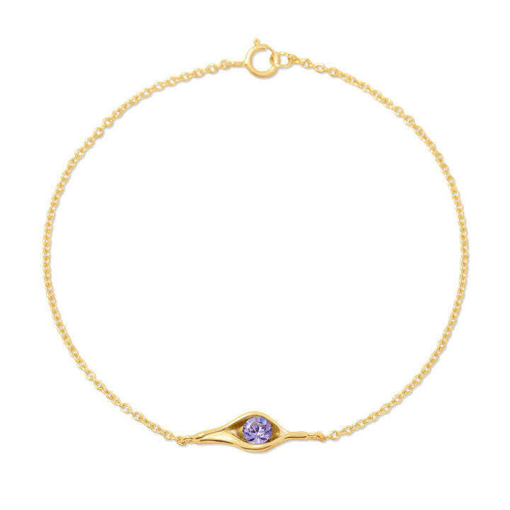 Custom Birthstone Pea in a Pod Bracelet in Gold Vermeil