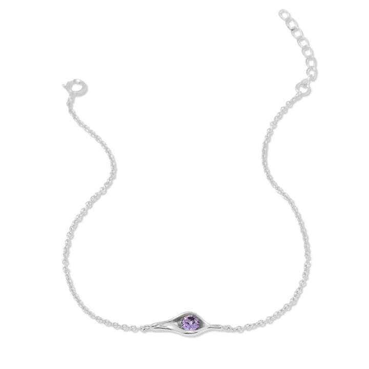 Custom Birthstone Pea in a Pod Bracelet in Sterling Silver