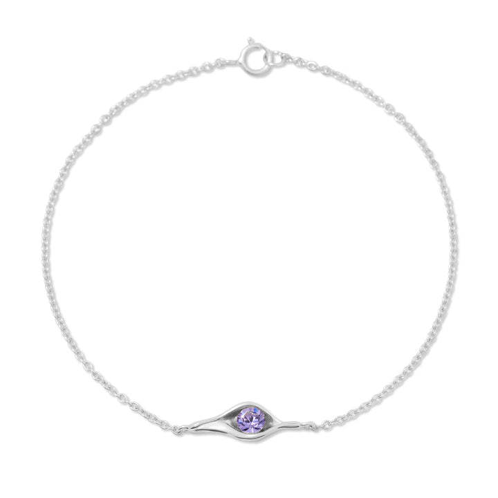 Custom Birthstone Pea in a Pod Bracelet in Sterling Silver