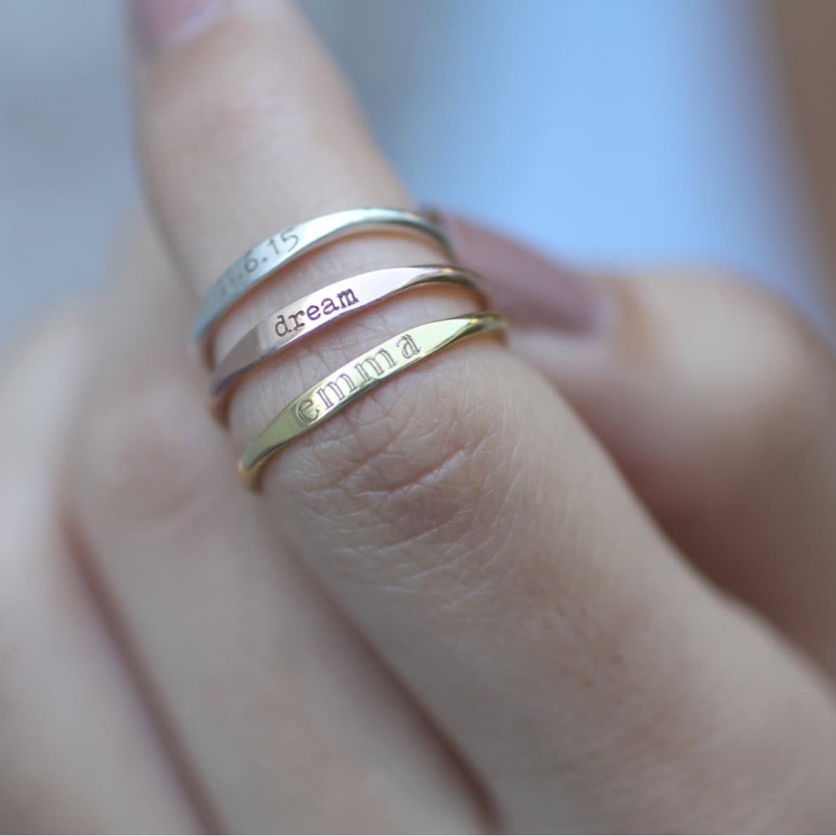 Skinny Custom Delicate Ring in Sterling Silver
