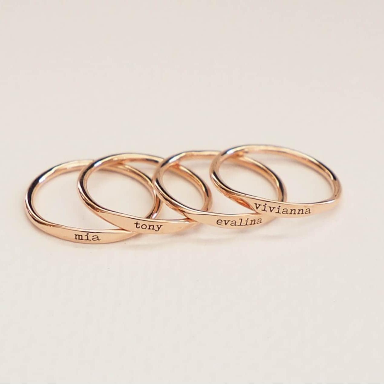 Skinny Custom Delicate Ring in Sterling Silver