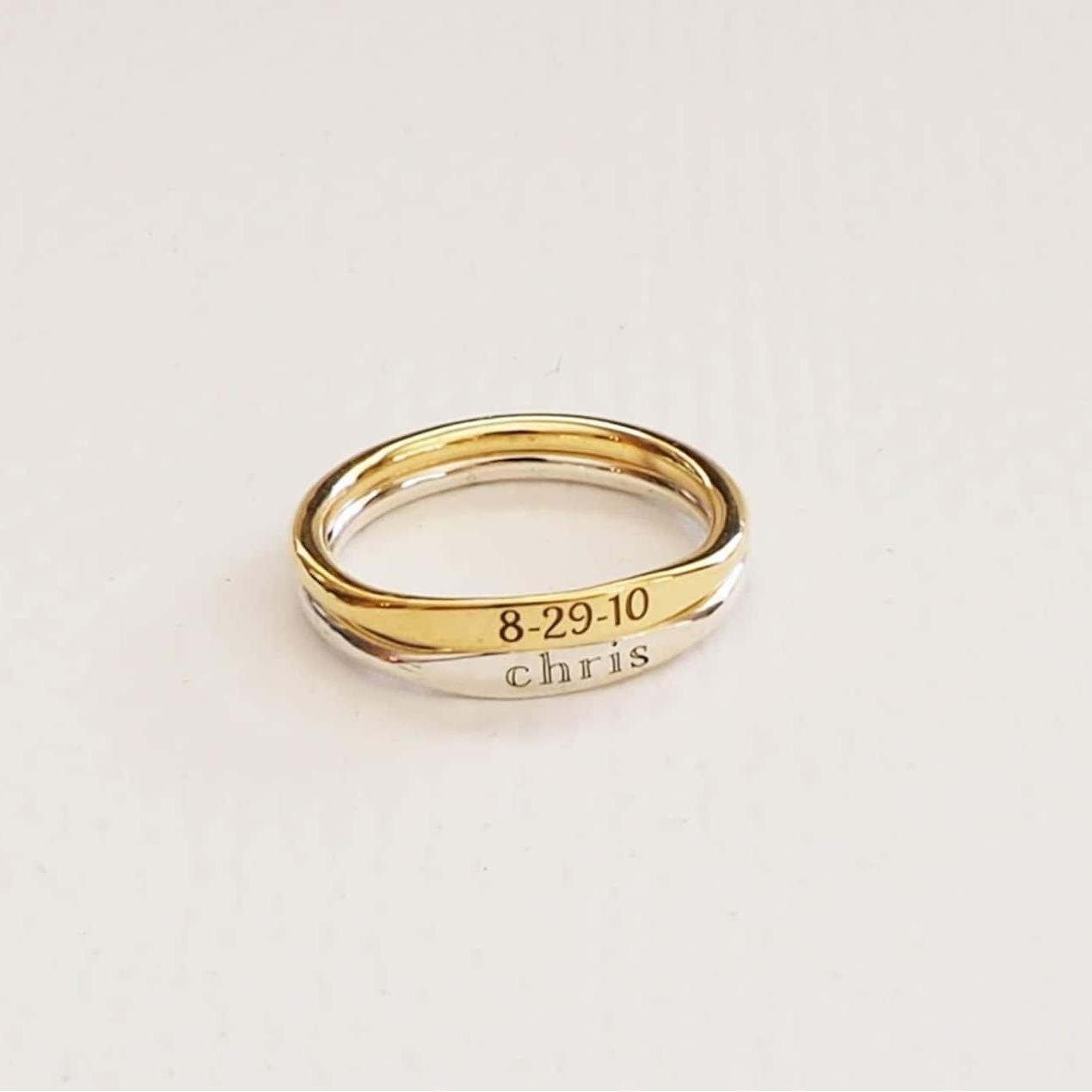 Skinny Custom Delicate Ring in Sterling Silver