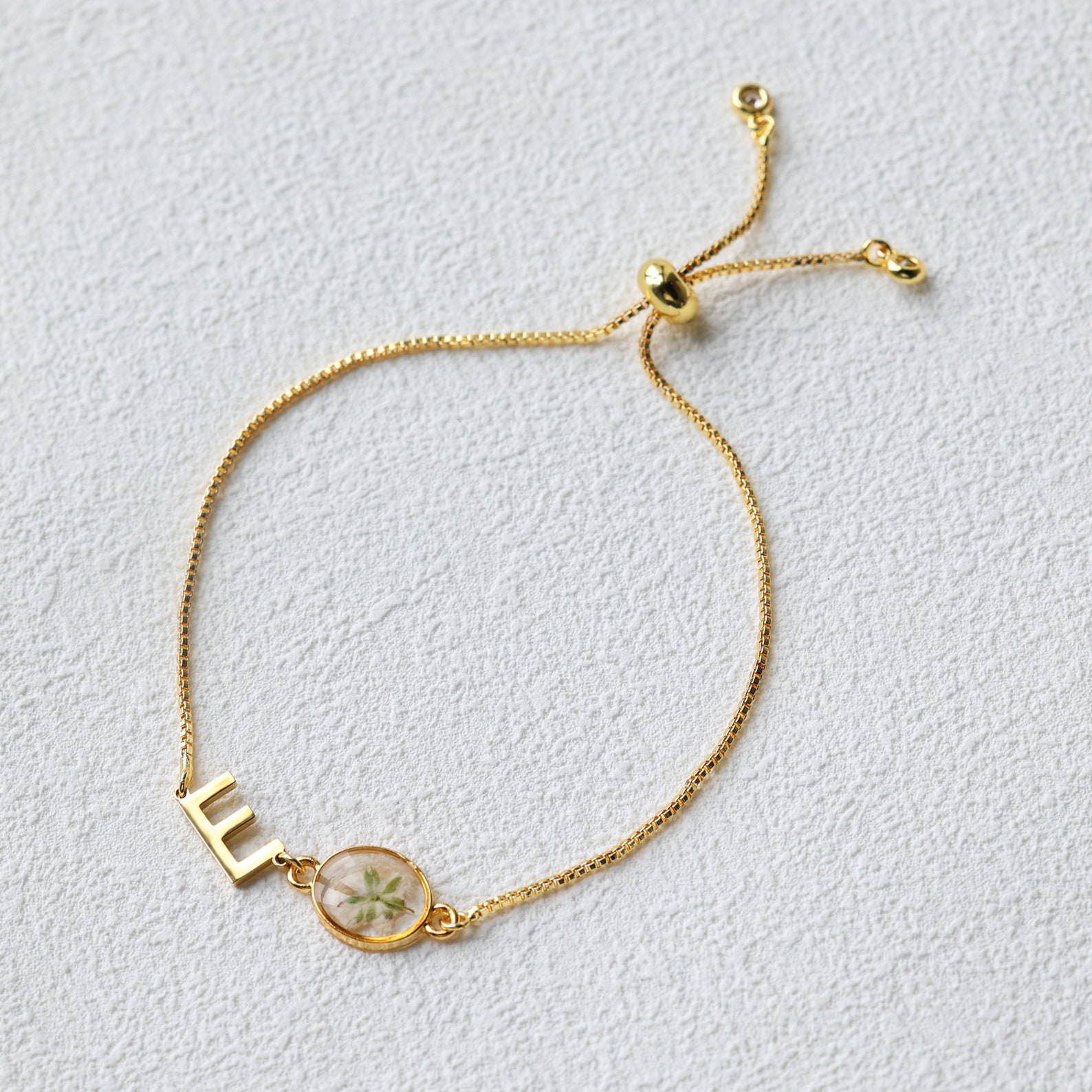 Custom Initial Baby’s Breath Bracelet for Women in Sterling Silver