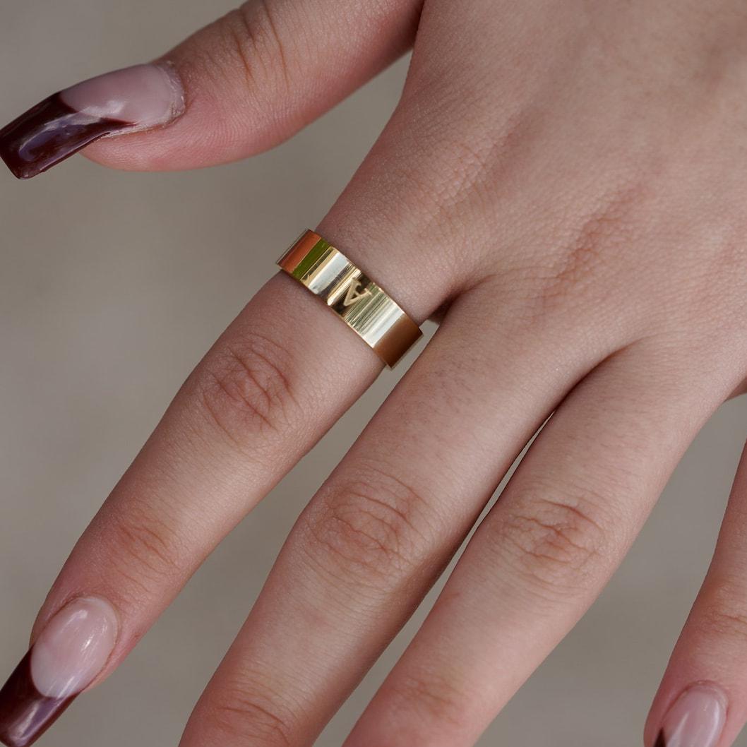Engraved Stackable Ring in Sterling Silver