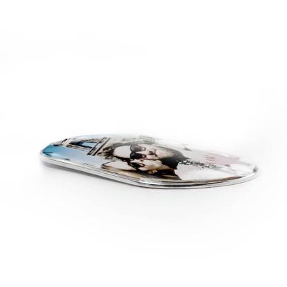 Dog Tag Photo Pendant Necklace in Sterling Silver