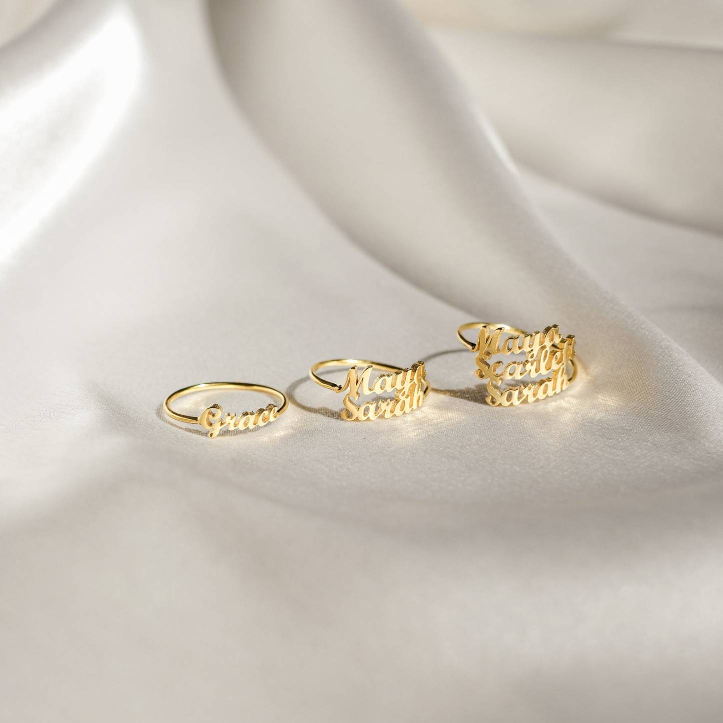 Double Name Ring in Sterling Silver