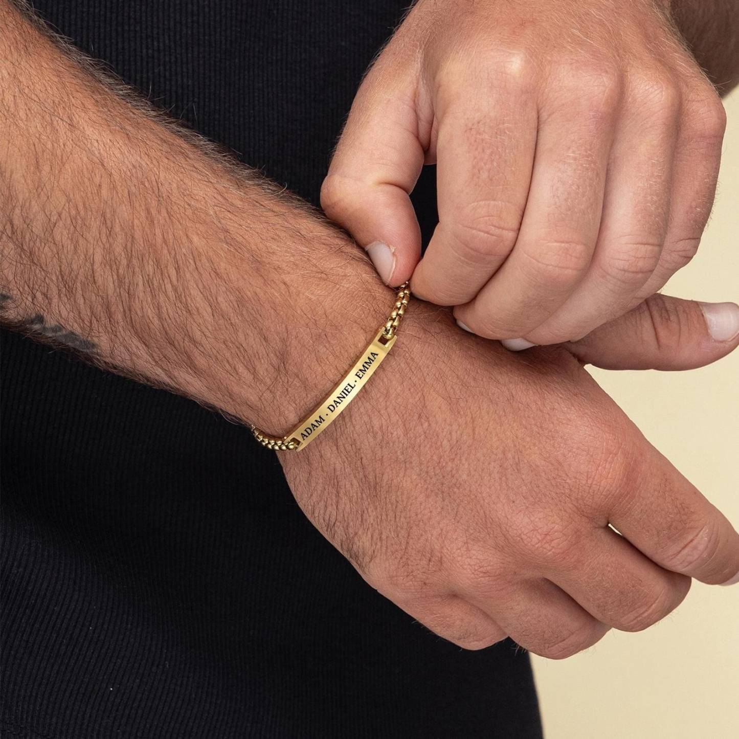 Engraved Name Bracelet For Men in Sterling Silver