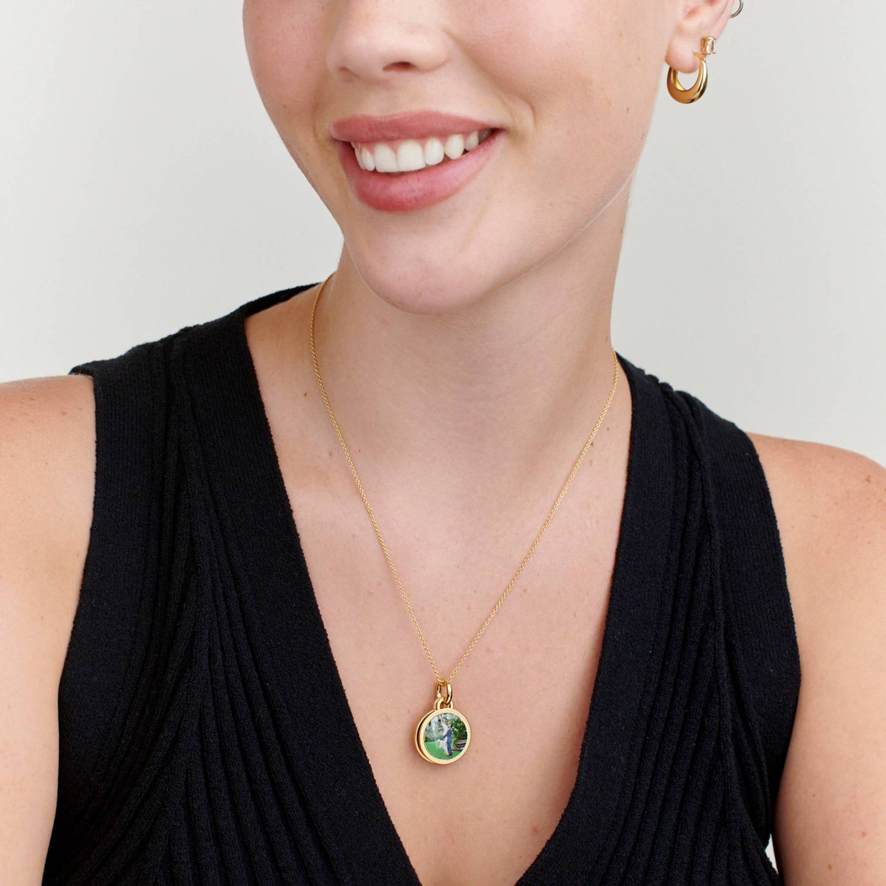 Forever Photo Pendant Necklace in Gold Plating