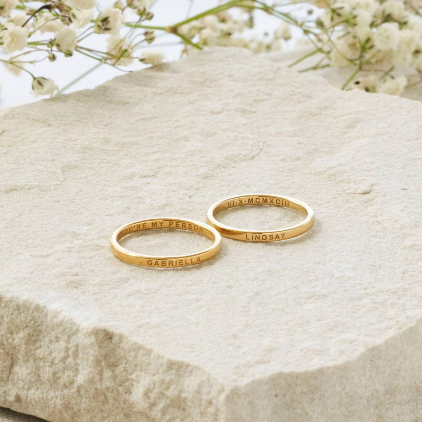 Custom Engraved Skinny Band Ring in Sterling Silver