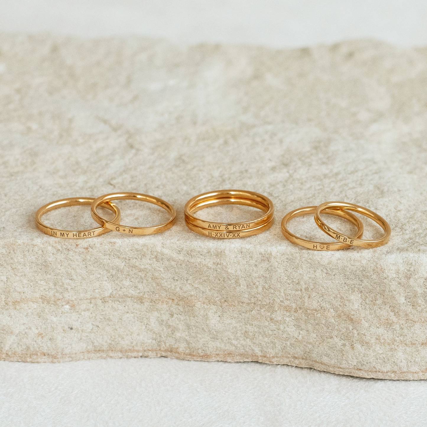 Custom Engraved Skinny Band Ring in Sterling Silver