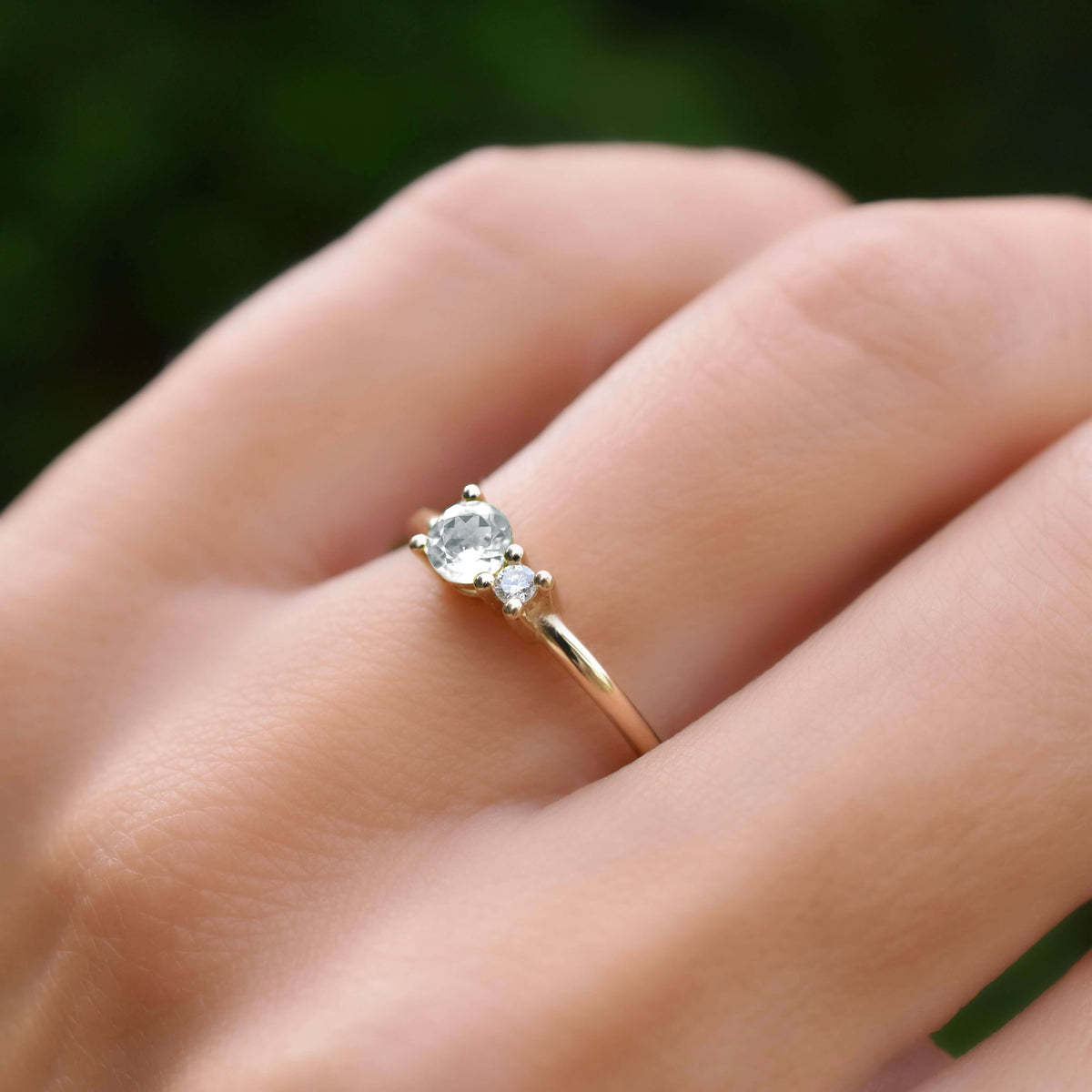 Crystal Halo Birthstone Ring in Sterling Silver
