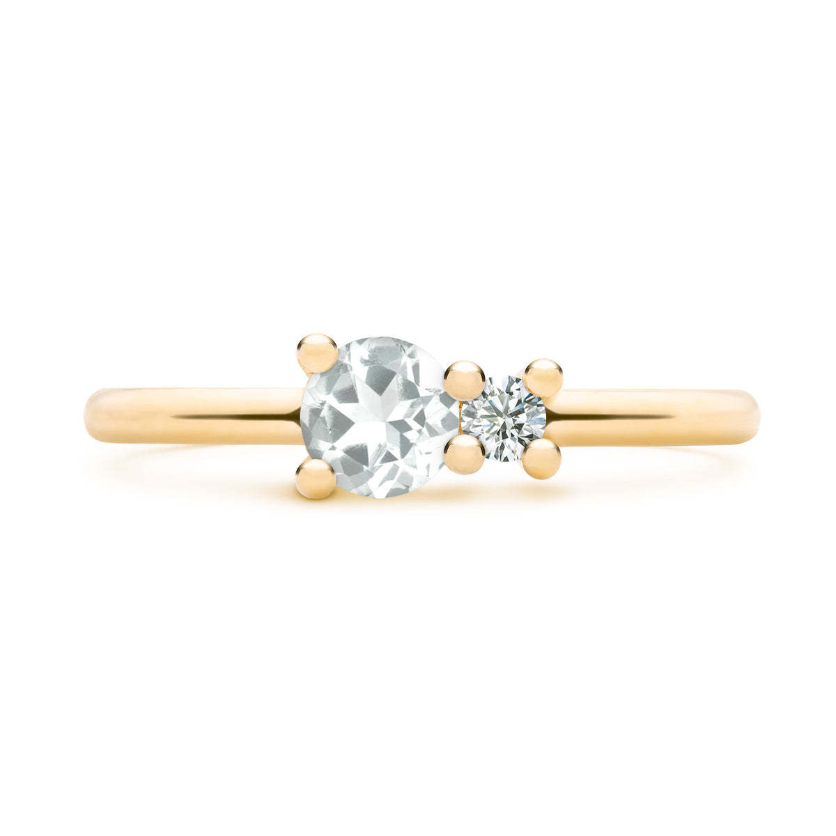 Crystal Halo Birthstone Ring in Sterling Silver