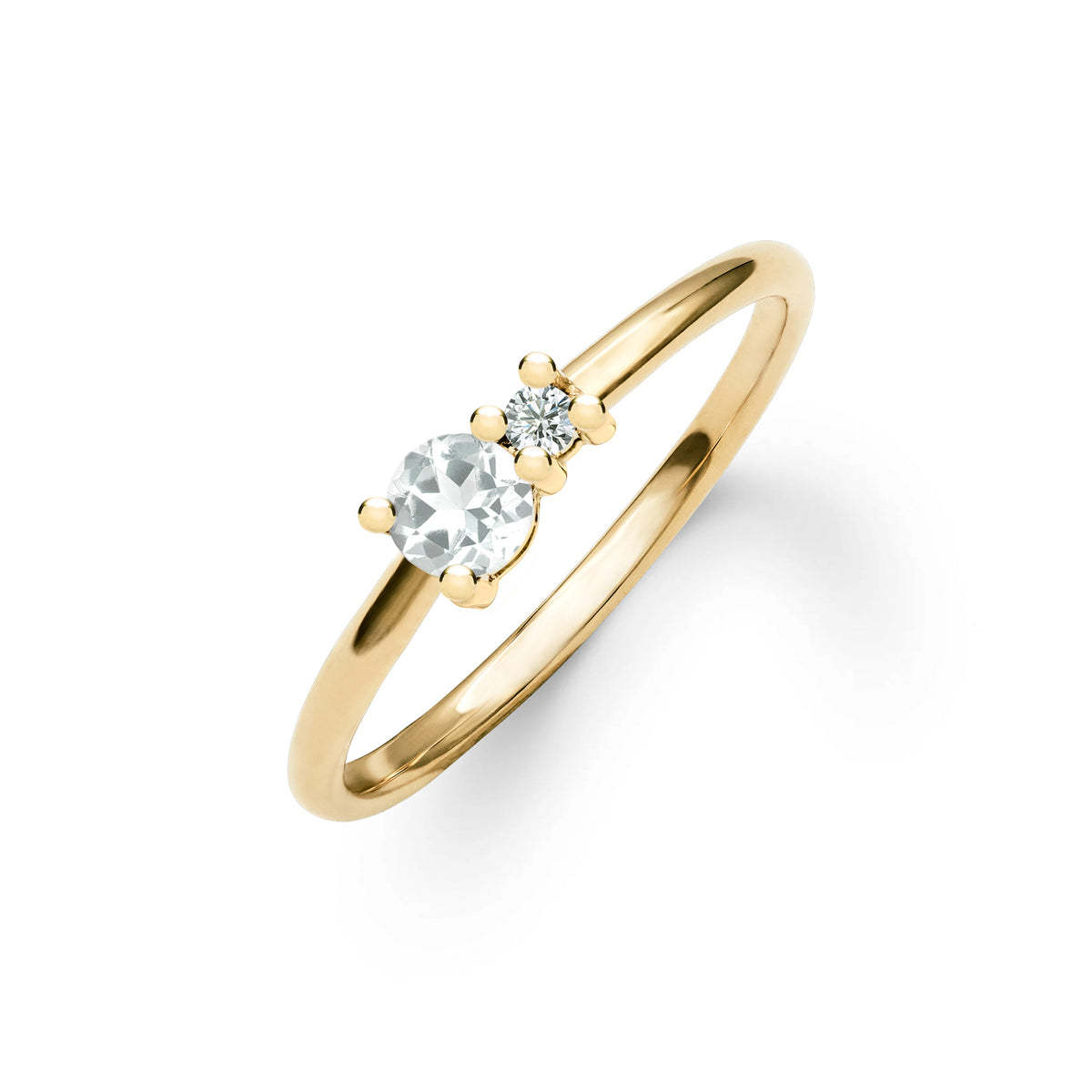 Crystal Halo Birthstone Ring in Sterling Silver