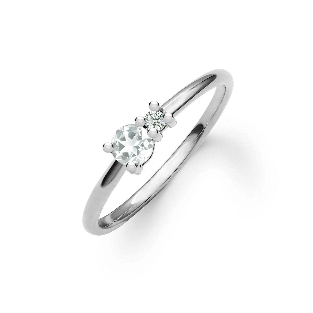 Crystal Halo Birthstone Ring in Sterling Silver