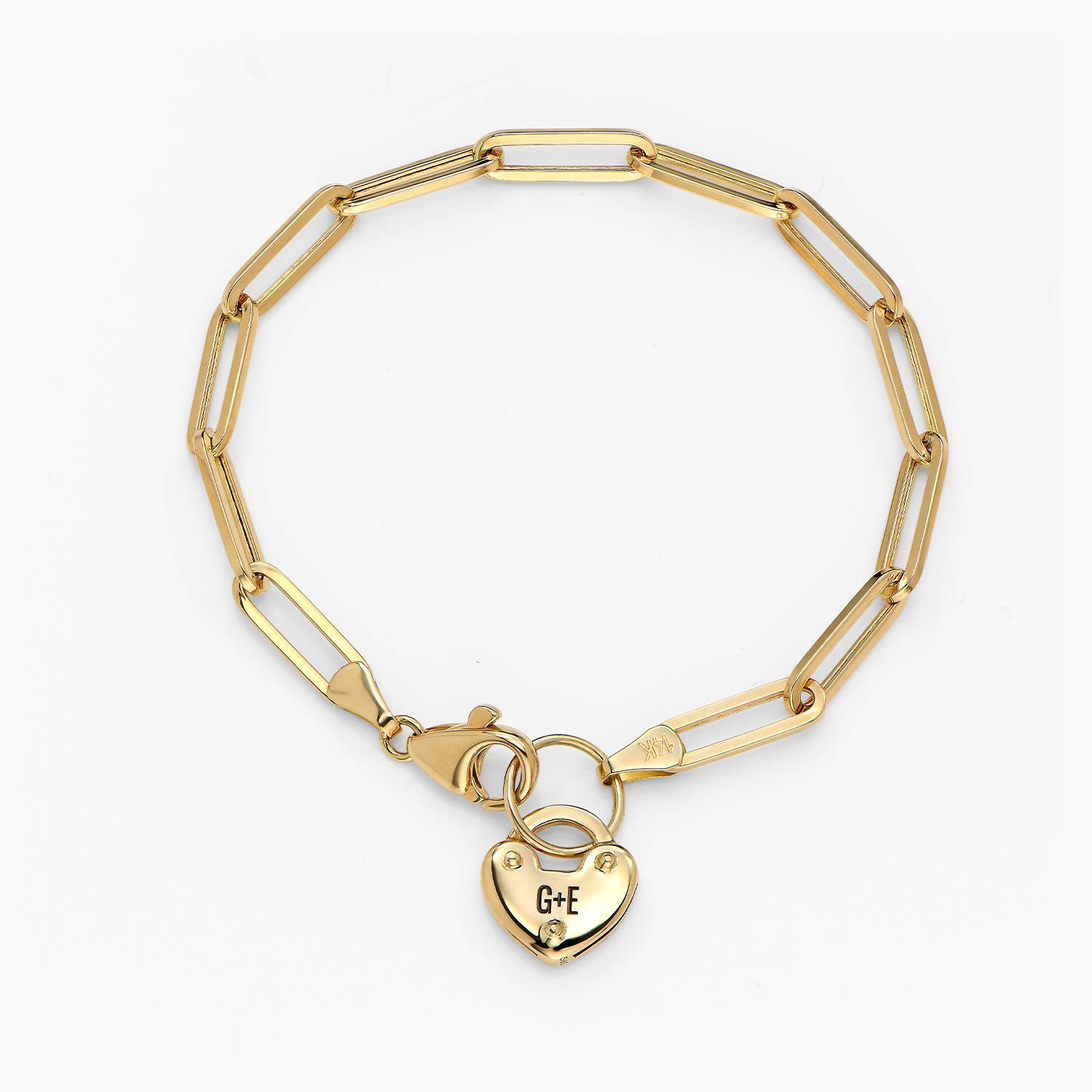 Heart Charm Lock Bracelet in Gold Vermeil