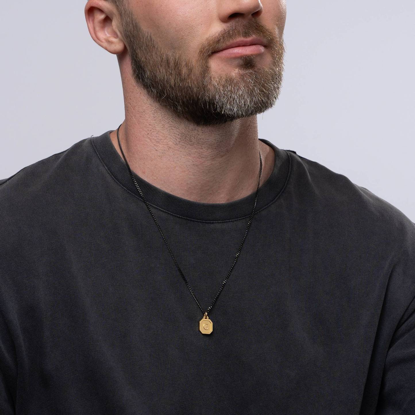 Heritage Initial Necklace for Men in 10K Gold