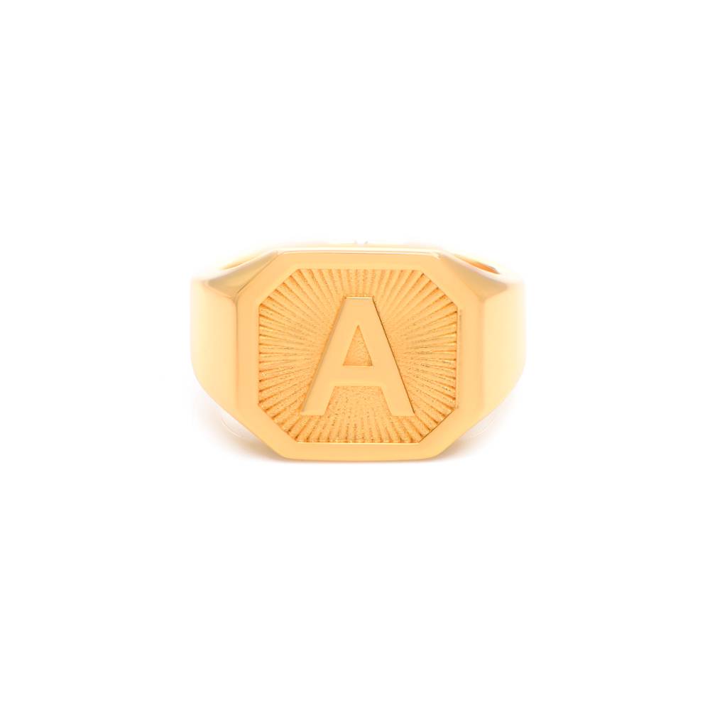 Heritage Initial Ring for Men in Gold Vermeil