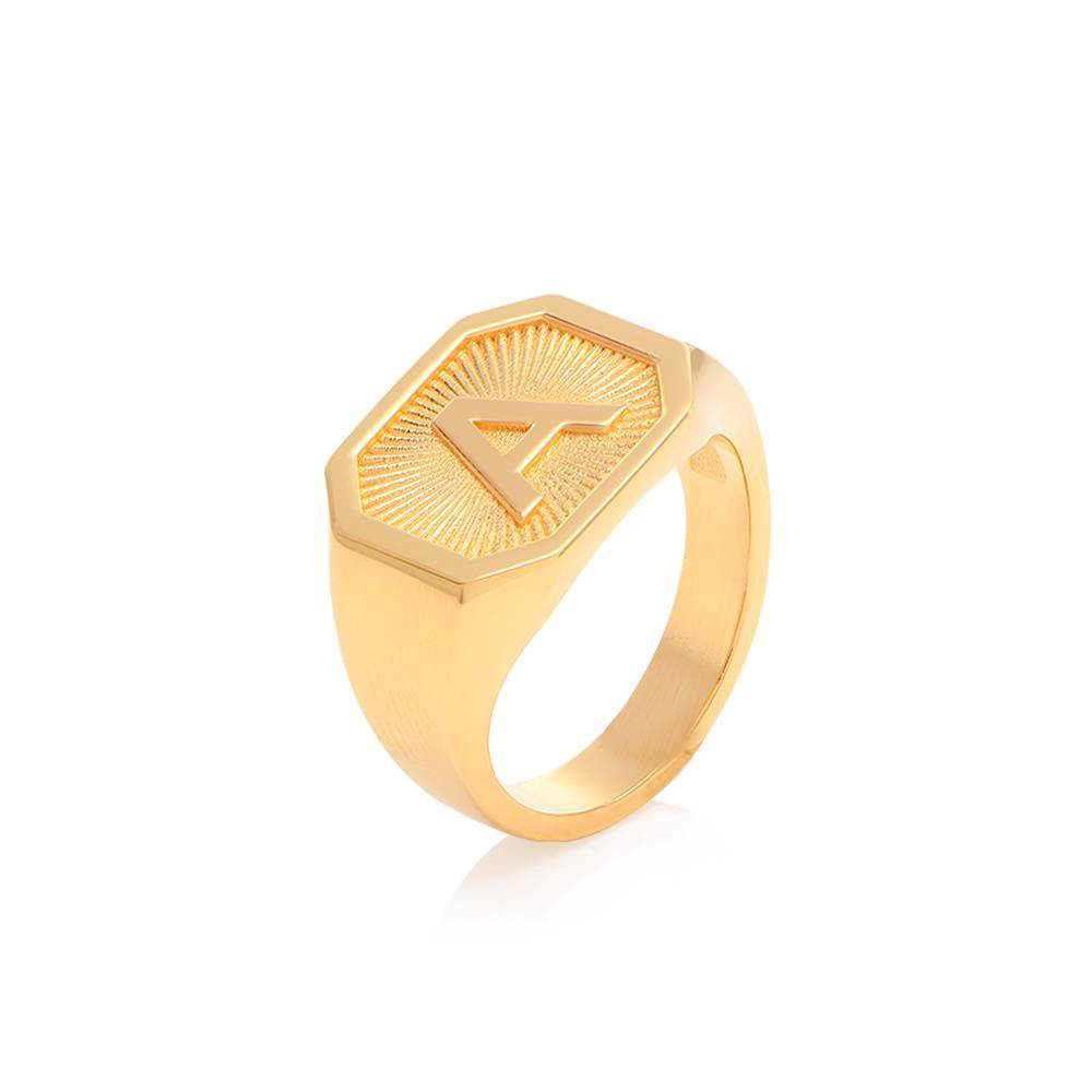 Heritage Initial Ring for Men in Gold Vermeil