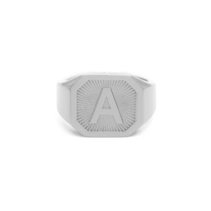Heritage Initial Ring for Men in Sterling Silver