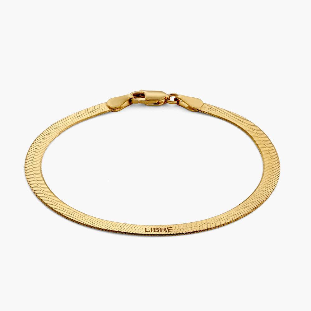 Snake Chain Engraved Bracelet in Gold Vermeil