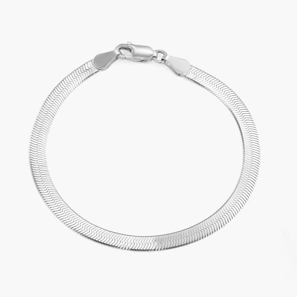 Snake Chain Engraved Bracelet in Sterling Silver