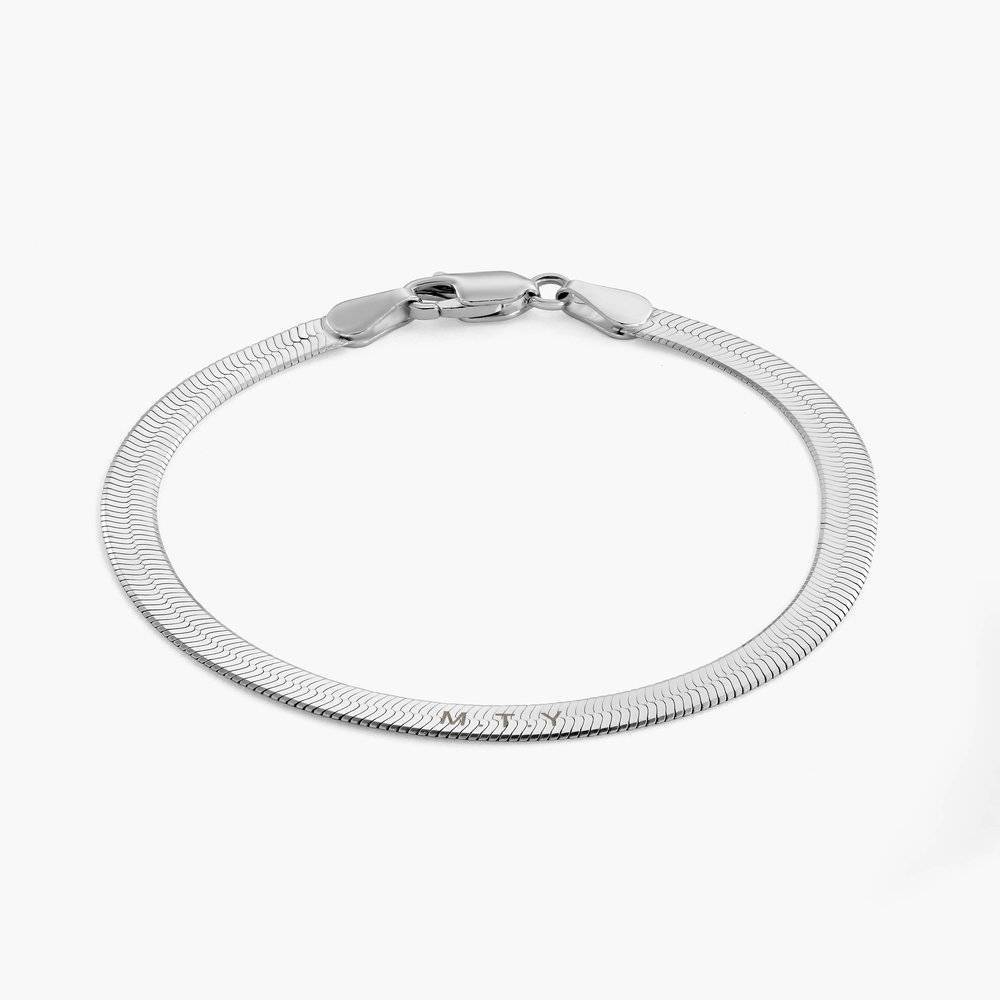 Snake Chain Engraved Bracelet in Sterling Silver
