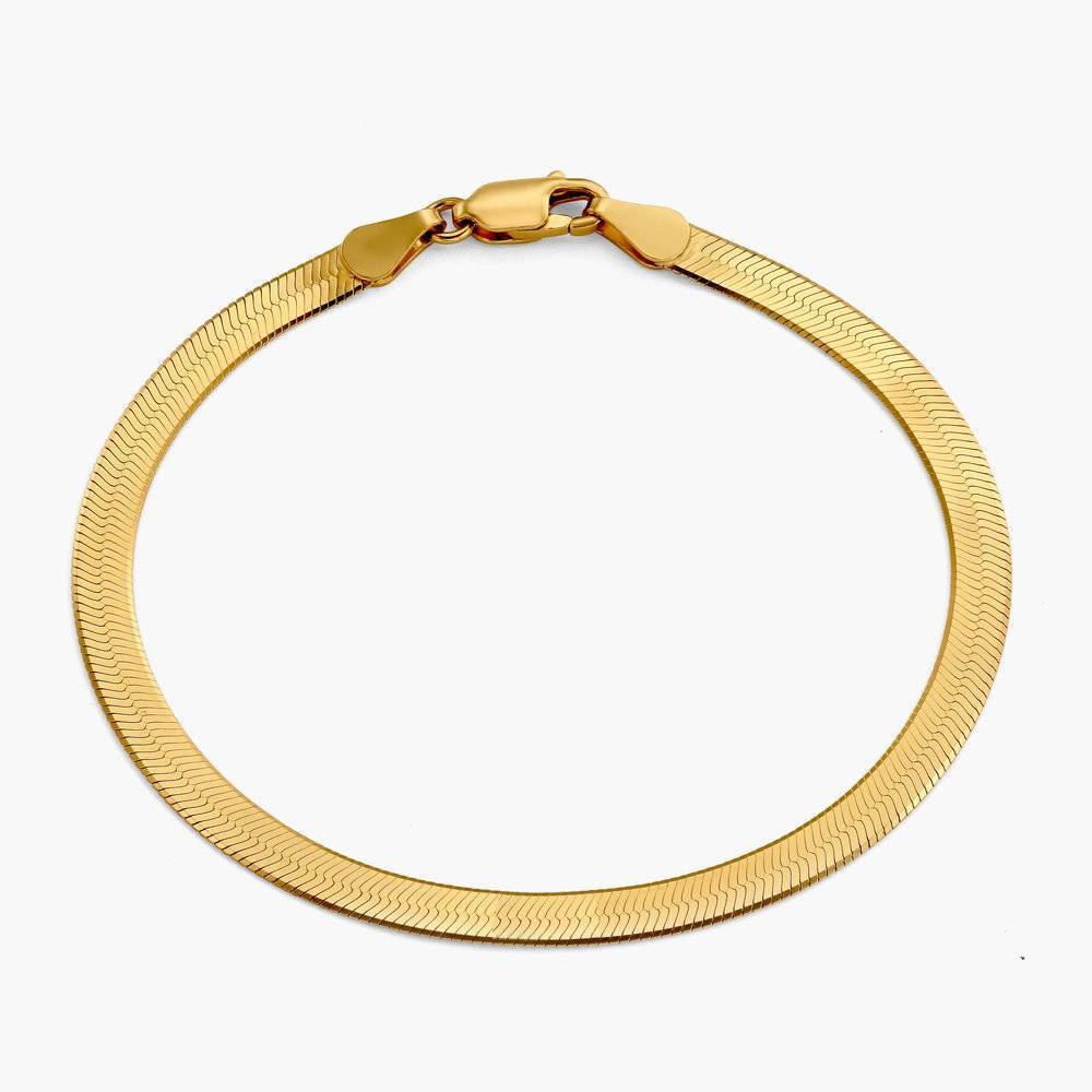Snake Chain Engraved Bracelet in Gold Vermeil