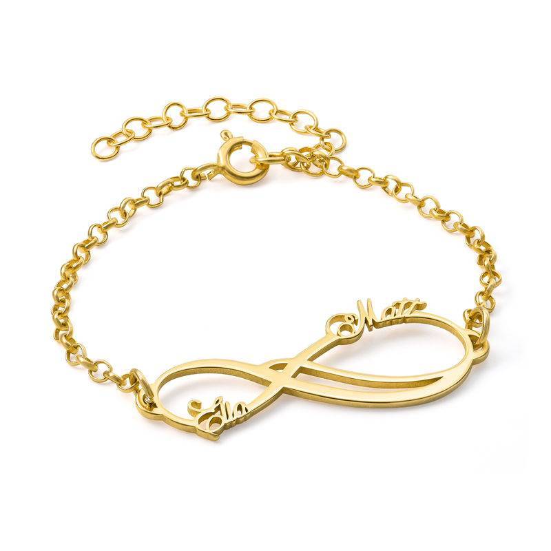 Limitless 2 Names Bracelet in Gold Vermeil