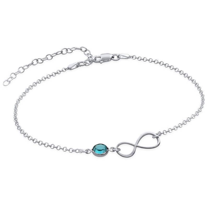 Infinity Birthstone Anklet in Sterling Silver