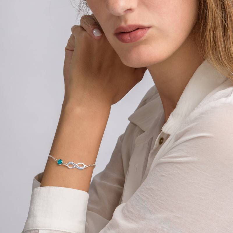 Infinity Birthstone Bracelet in Sterling Silver