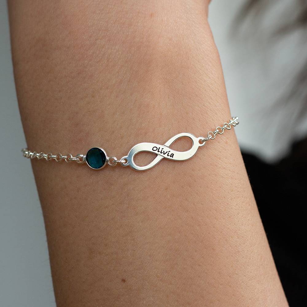 Infinity Birthstone Bracelet in Sterling Silver
