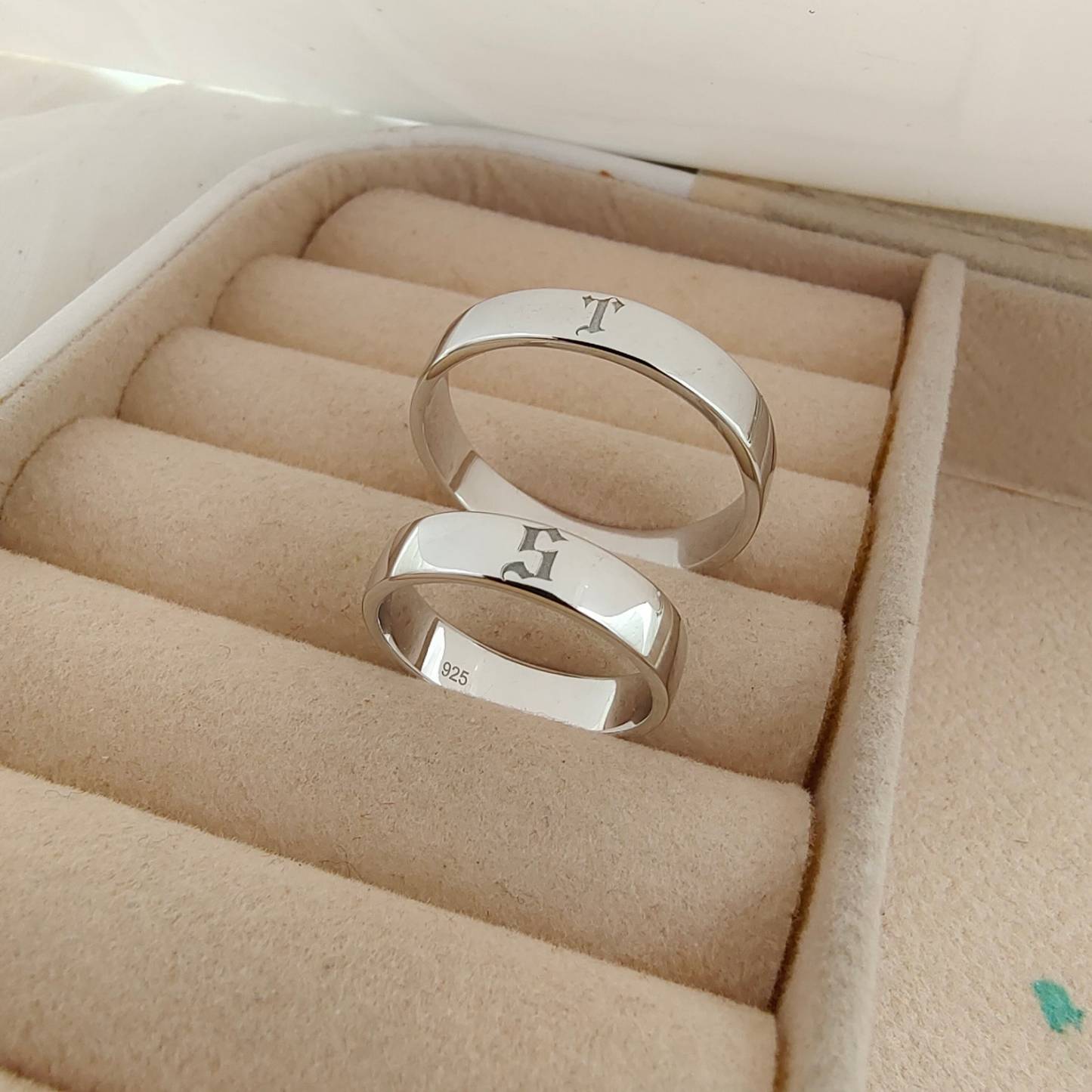 Initial Band Ring in Sterling Silver