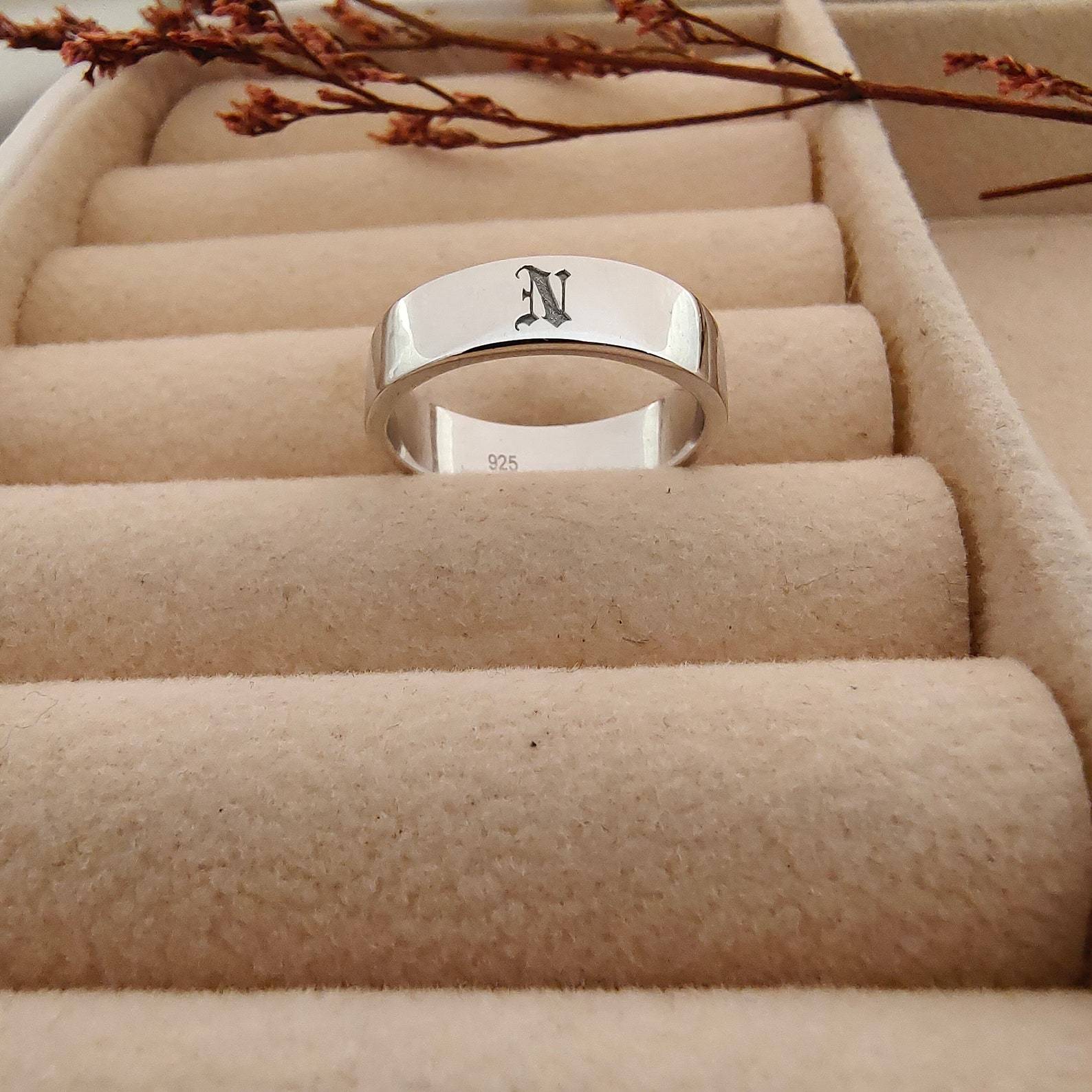 Initial Band Ring in Sterling Silver