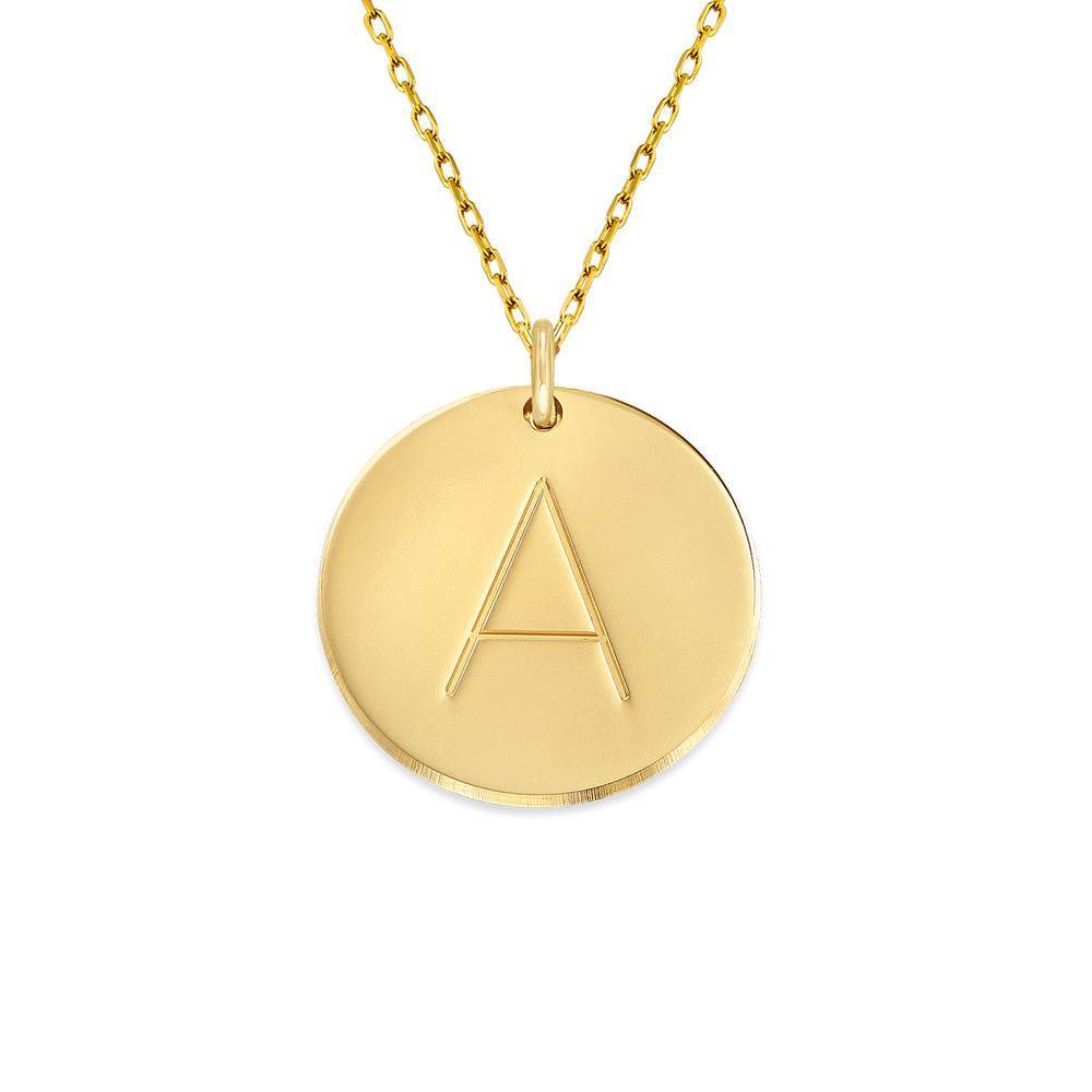 Initial Disc Necklace in 14K Gold