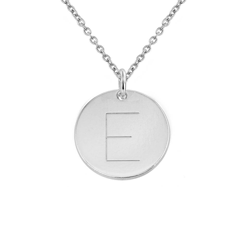 Initial Disc Necklace in Sterling Silver