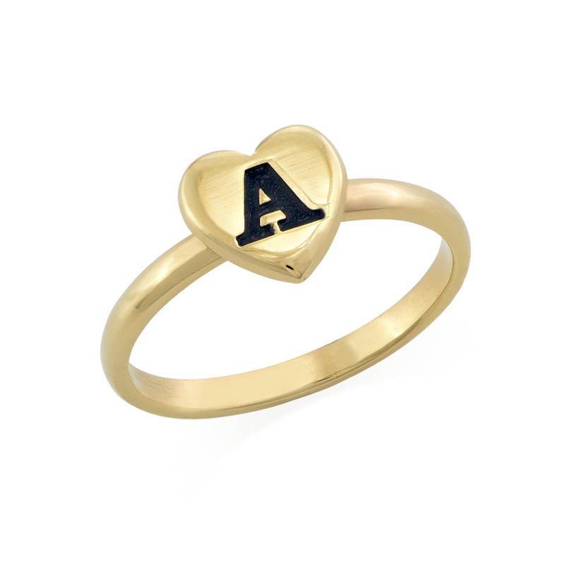 Initial Heart Ring in 10K Gold