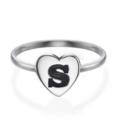 Initial Heart Ring in Sterling Silver