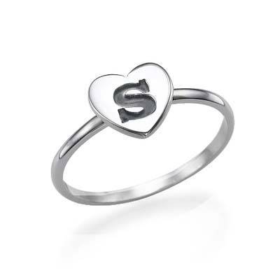 Initial Heart Ring in Sterling Silver