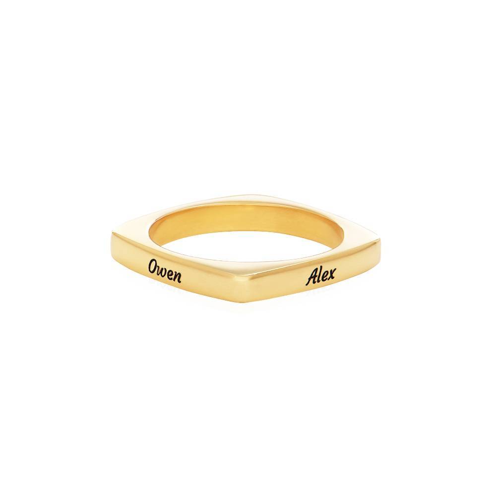 Arc Custom Square Ring in Gold Vermeil
