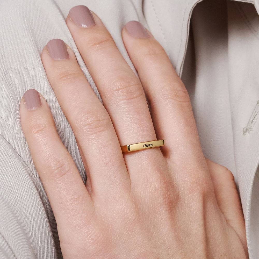 Arc Custom Square Ring in Gold Vermeil