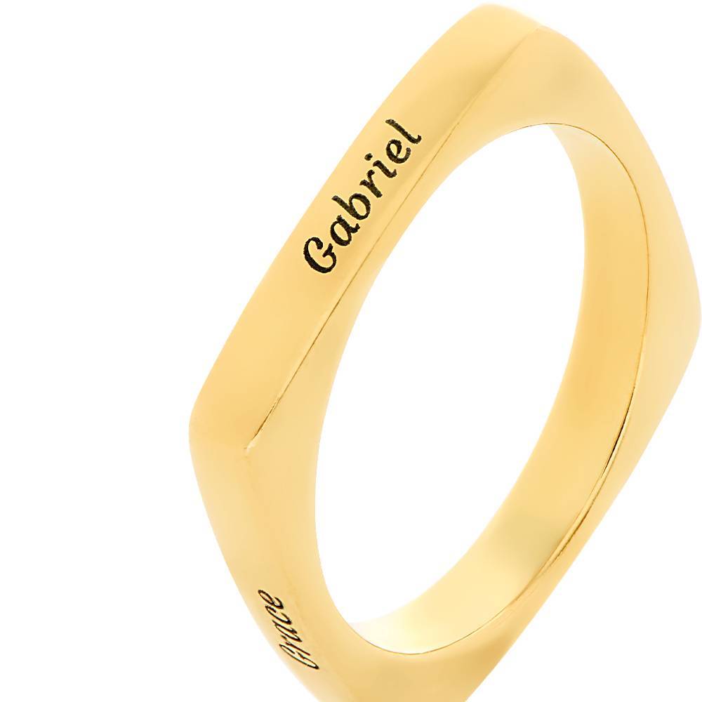 Arc Custom Square Ring in Gold Vermeil