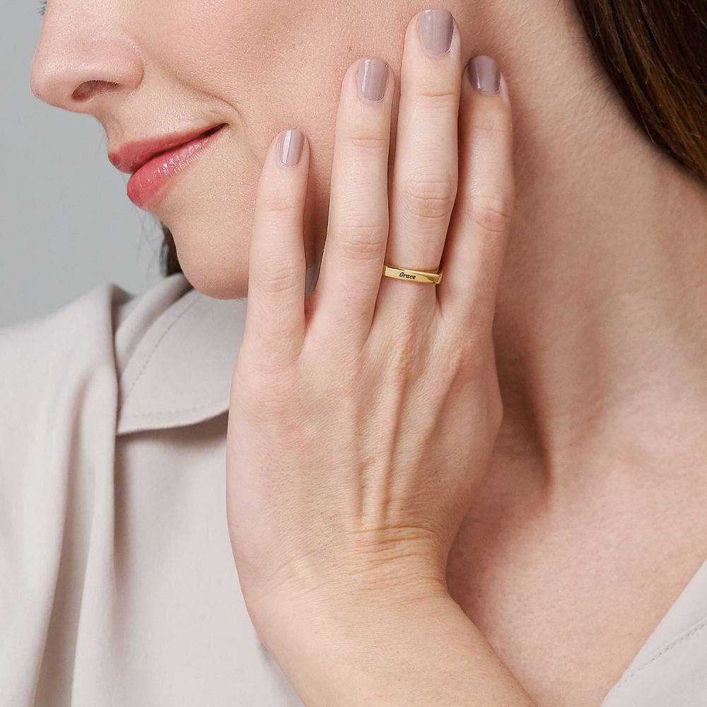 Arc Custom Square Ring in Gold Vermeil