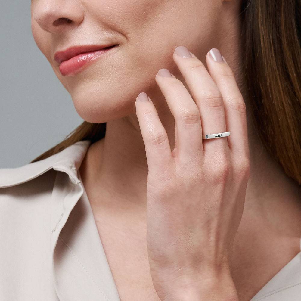 Arc Custom Square Ring in Sterling Silver