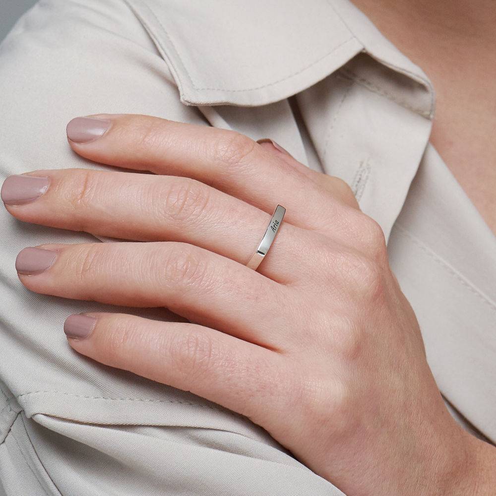 Arc Custom Square Ring in Sterling Silver
