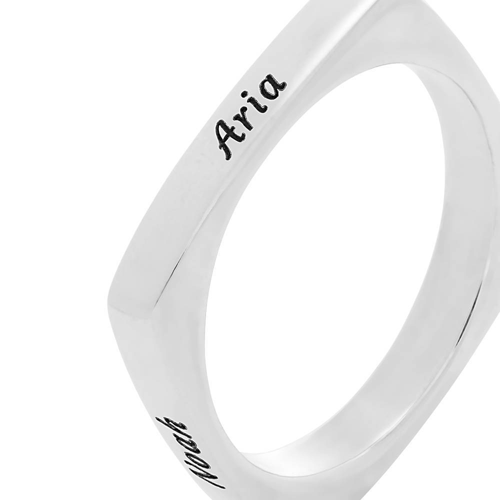 Arc Custom Square Ring in Sterling Silver